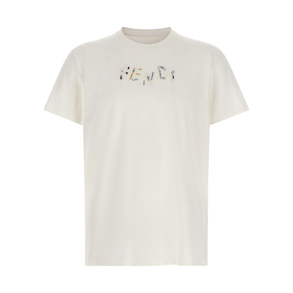 Fendi Men Logo Embroidery T-Shirt